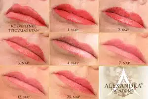 szájtetoválás gyógyulási folyamata a Patkós Alexandra Exclusive Beauty Szalonban